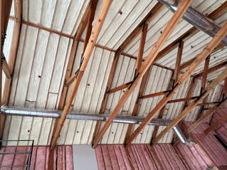 Spray foam insulation barn ceiling